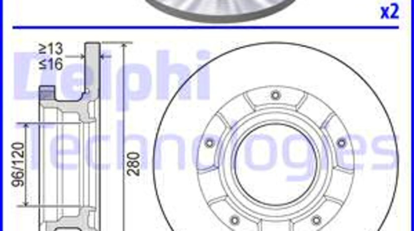 Disc frana puntea spate (BG4008 DELPHI) FORD