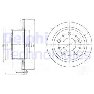 Disc frana puntea spate (BG4062 DELPHI) Citroen,FIAT,PEUGEOT