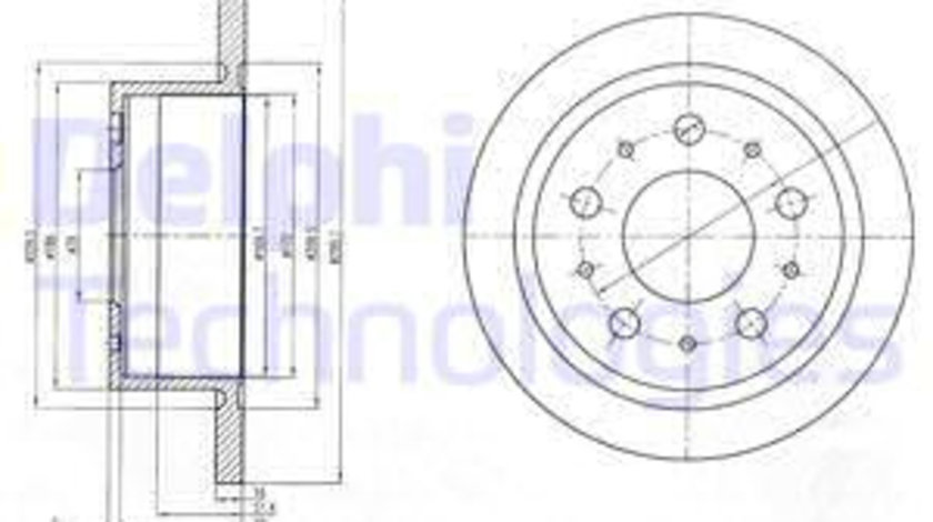 Disc frana puntea spate (BG4062 DELPHI) Citroen,FIAT,PEUGEOT