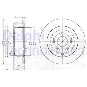 Disc frana puntea spate (BG4136 DELPHI) HYUNDAI