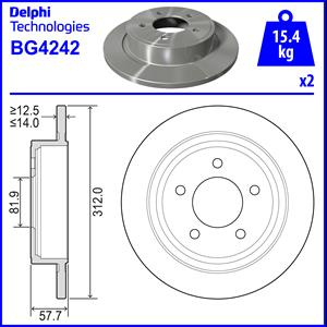 Disc frana puntea spate (BG4242 DELPHI) CHRYSLER
