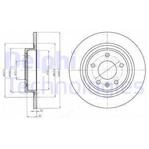 Disc frana puntea spate (BG4279 DELPHI) CHEVROLET,OPEL,VAUXHALL