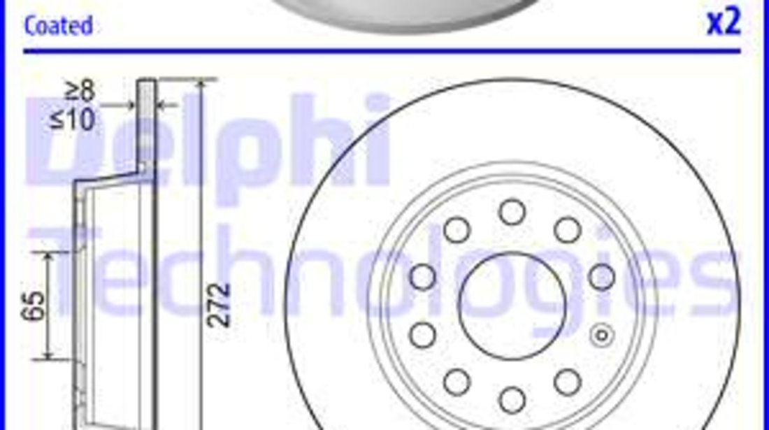 Disc frana puntea spate (BG4324C DELPHI) AUDI,AUDI (FAW),CUPRA,MAZDA (CHANGAN),OPEL,SEAT,SKODA,TOYOTA,VW,VW (FAW)