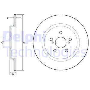 Disc frana puntea spate (BG4650C DELPHI) LEXUS,TOYOTA