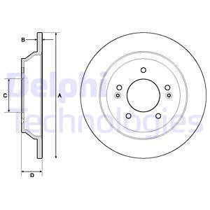 Disc frana puntea spate (BG4708C DELPHI) HYUNDAI,KIA