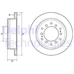 Disc frana puntea spate (BG4747C DELPHI) LEXUS,TOYOTA,TOYOTA (FAW)
