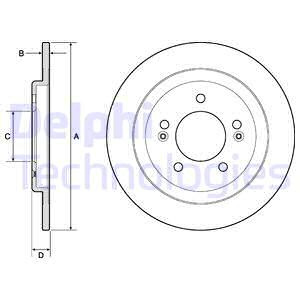 Disc frana puntea spate (BG4749C DELPHI) HYUNDAI,KIA