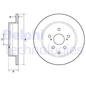 Disc frana puntea spate (BG4757C DELPHI) TOYOTA,TOYOTA (GAC)