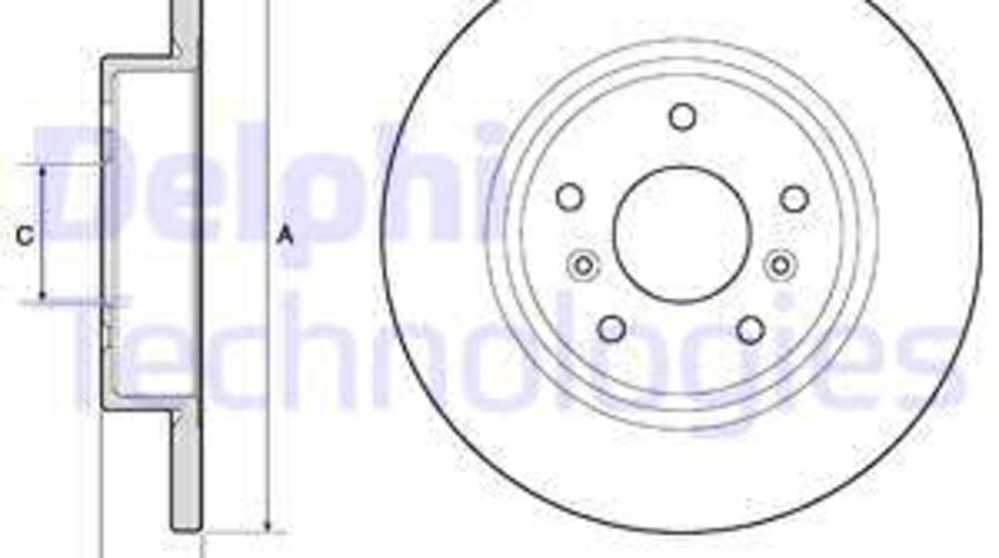 Disc frana puntea spate (BG4807C DELPHI) NISSAN,RENAULT,SKODA (SVW),VW (FAW)