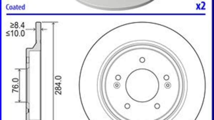 Disc frana puntea spate (BG4819C DELPHI) HYUNDAI,HYUNDAI (BEIJING),KIA,KIA (DYK),SUZUKI (CHANGAN)