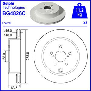Disc frana puntea spate (BG4826C DELPHI) SUBARU,VW (FAW)