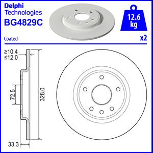 Disc frana puntea spate (BG4829C DELPHI) CHRYSLER,DODGE,FIAT,LANCIA