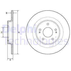 Disc frana puntea spate (BG4924C DELPHI) Citroen,MITSUBISHI,PEUGEOT