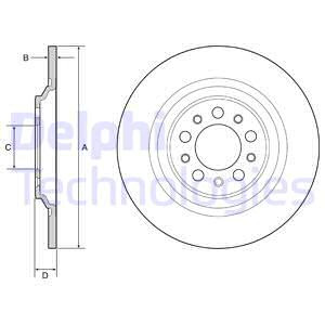 Disc frana puntea spate (BG4961C DELPHI) JEEP