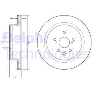 Disc frana puntea spate (BG4962C DELPHI) LEXUS