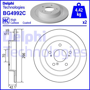 Disc frana puntea spate (BG4992C DELPHI) HONDA