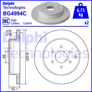 Disc frana puntea spate (BG4994C DELPHI) MERCEDES-BENZ,NISSAN