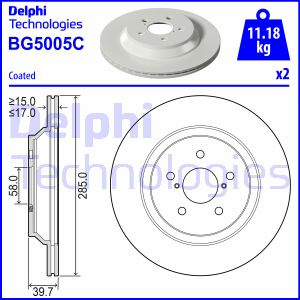 Disc frana puntea spate (BG5005C DELPHI) SUBARU