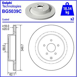 Disc frana puntea spate (BG5039C DELPHI) INFINITI