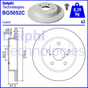 Disc frana puntea spate (BG5052C DELPHI) SUZUKI,TOYOTA