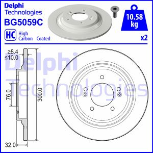 Disc frana puntea spate (BG5059C DELPHI) HYUNDAI,KIA