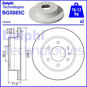 Disc frana puntea spate (BG5085C DELPHI) MERCEDES-BENZ