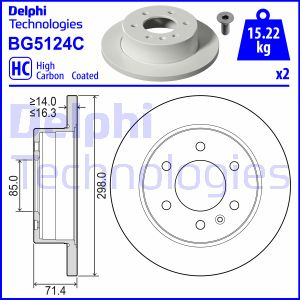 Disc frana puntea spate (BG5124C DELPHI) MERCEDES-BENZ