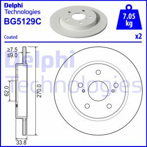 Disc frana puntea spate (BG5129C DELPHI) TOYOTA