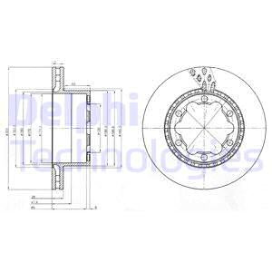 Disc frana puntea spate (BG9015 DELPHI) MERCEDES-BENZ,VW