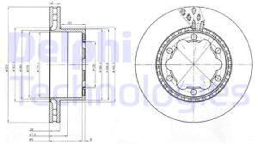 Disc frana puntea spate (BG9015 DELPHI) MERCEDES-BENZ,VW