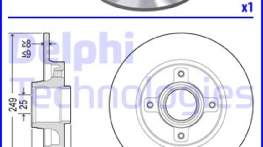 Disc frana puntea spate (BG9021RS DELPHI) Citroen,PEUGEOT