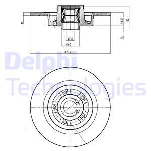 Disc frana puntea spate (BG9026RS DELPHI) RENAULT