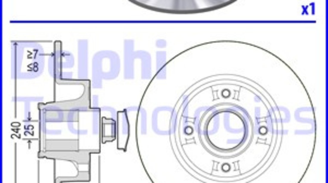 Disc frana puntea spate (BG9028RS DELPHI) RENAULT