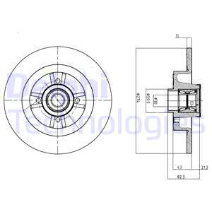 Disc frana puntea spate (BG9030RS DELPHI) RENAULT