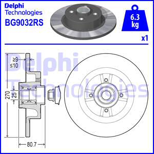 Disc frana puntea spate (BG9032RS DELPHI) RENAULT