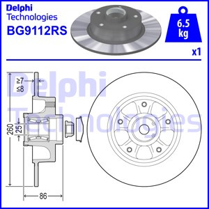 Disc frana puntea spate (BG9112RS DELPHI) RENAULT