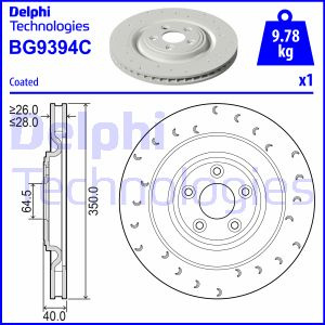 Disc frana puntea spate (BG9394C DELPHI) JAGUAR