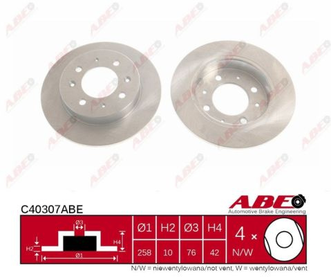 Disc frana puntea spate (C40307ABE ABE) KIA