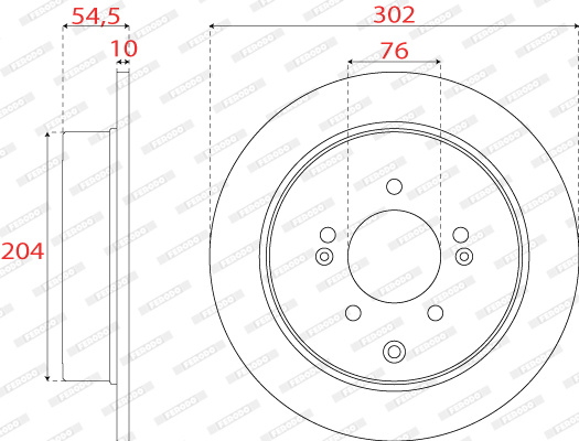 Disc frana puntea spate (DDF2772C FERODO) HYUNDAI,KIA