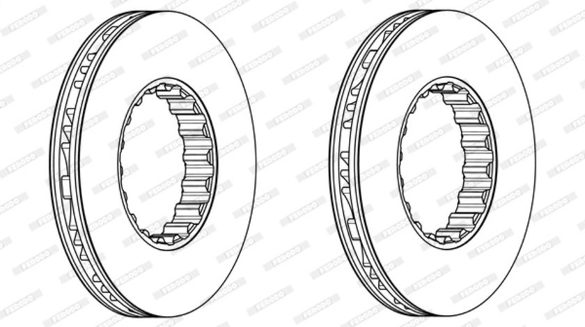 Disc frana puntea spate (FCR328A FERODO PREMIER) RENAULT TRUCKS,VOLVO