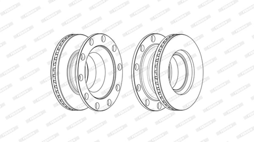 Disc frana puntea spate (FCR378A FERODO PREMIER) RENAULT TRUCKS,VOLVO