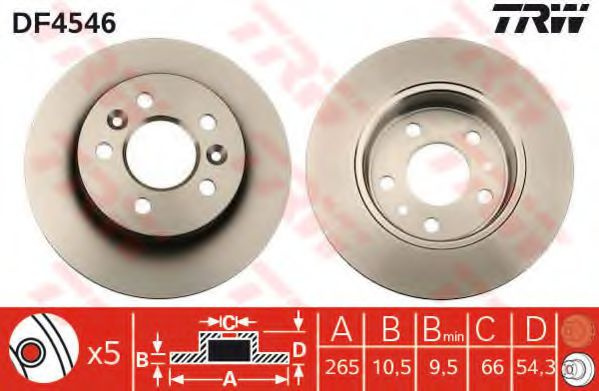 Disc frana RENAULT AVANTIME (DE0_) (2001 - 2003) TRW DF4546 piesa NOUA