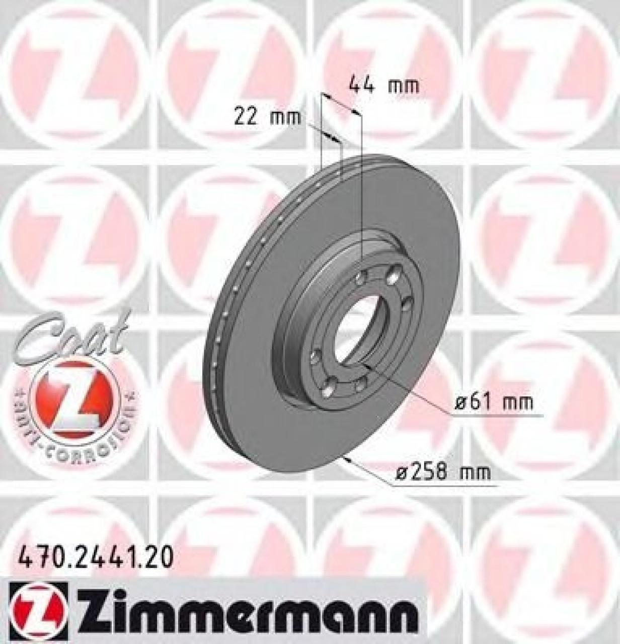 Disc frana RENAULT CAPTUR (2013 - 2016) ZIMMERMANN 470.2441.20 piesa NOUA