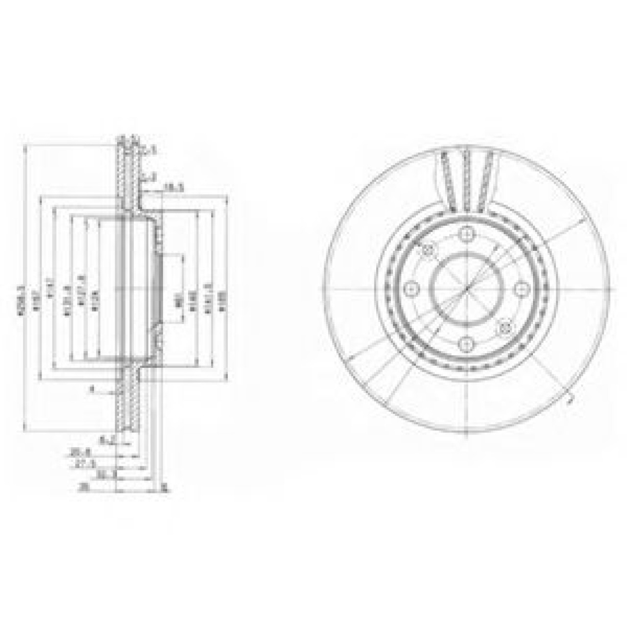 Disc frana RENAULT CLIO I (B/C57, 5/357) (1990 - 1998) DELPHI BG2625 piesa NOUA