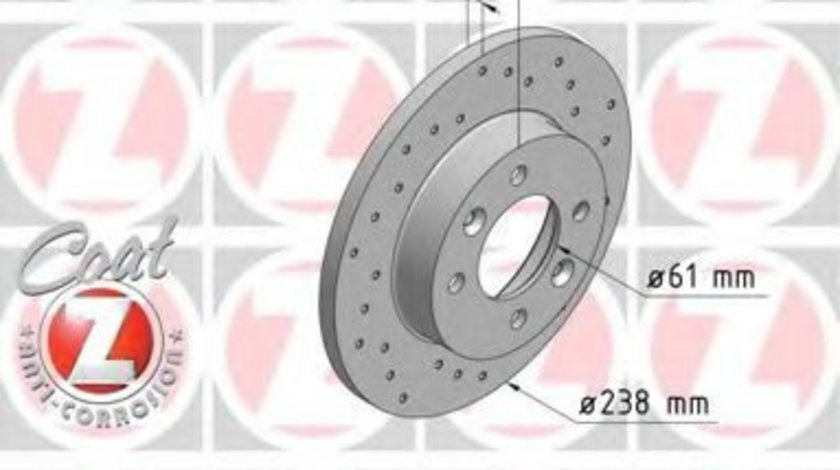 Disc frana RENAULT CLIO I (B/C57, 5/357) (1990 - 1998) ZIMMERMANN 470.1079.52 piesa NOUA