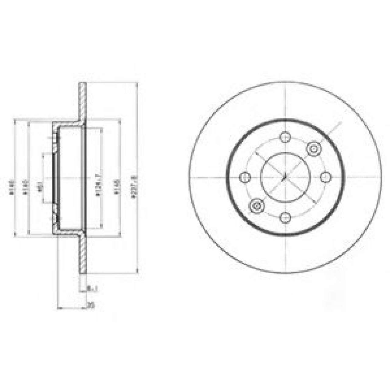 Disc frana RENAULT CLIO I (B/C57, 5/357) (1990 - 1998) DELPHI BG2258 piesa NOUA