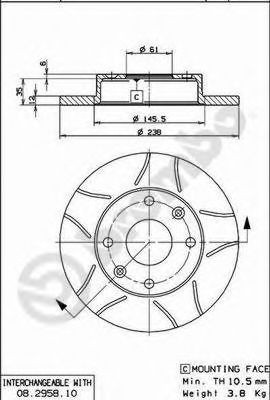 Disc frana RENAULT CLIO I (B/C57, 5/357) (1990 - 1998) BREMBO 08.2958.75 piesa NOUA