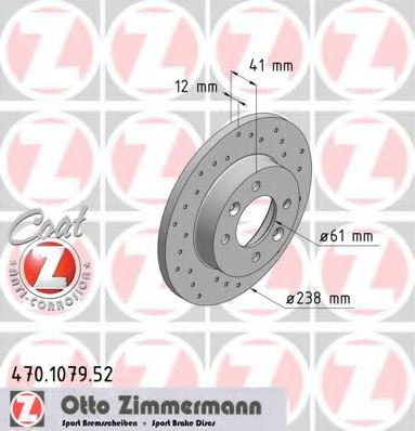 Disc frana RENAULT CLIO II (BB0/1/2, CB0/1/2) (1998 - 2005) ZIMMERMANN 470.1079.52 piesa NOUA