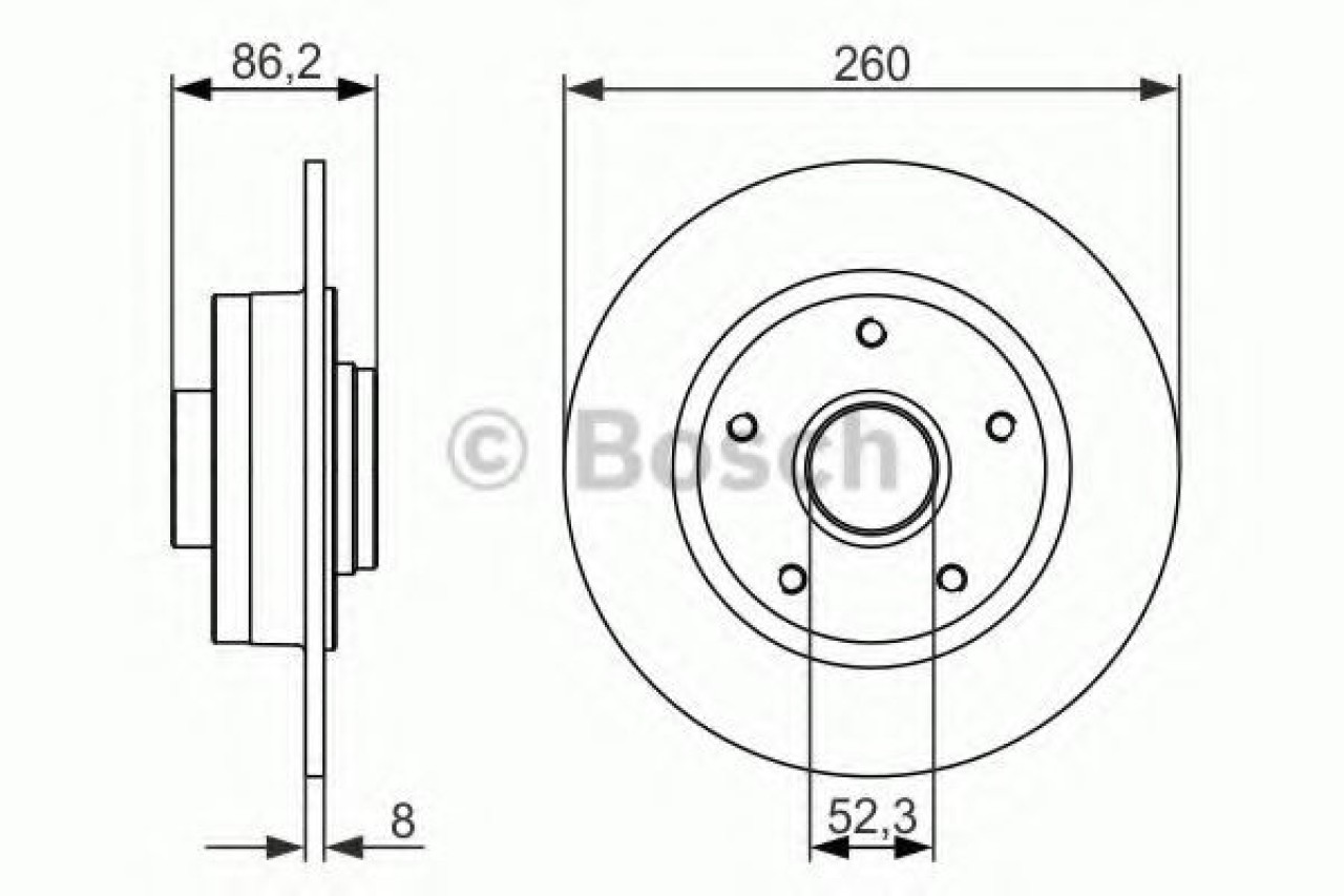Disc frana RENAULT CLIO IV (2012 - 2016) BOSCH 0 986 479 684 piesa NOUA