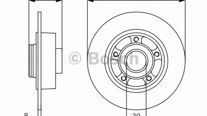 Disc frana RENAULT CLIO IV (2012 - 2016) BOSCH 0 986 479 C88 piesa NOUA